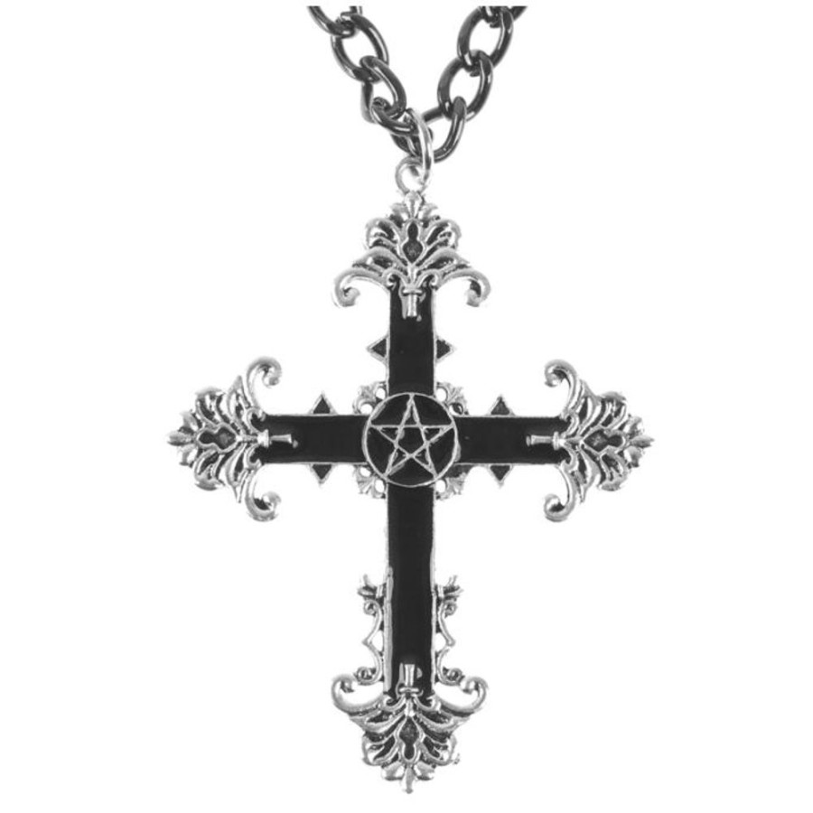 FALON Anhu00E4Nger Mit Kette Pentagram Cross Schmuck & Bijouterie