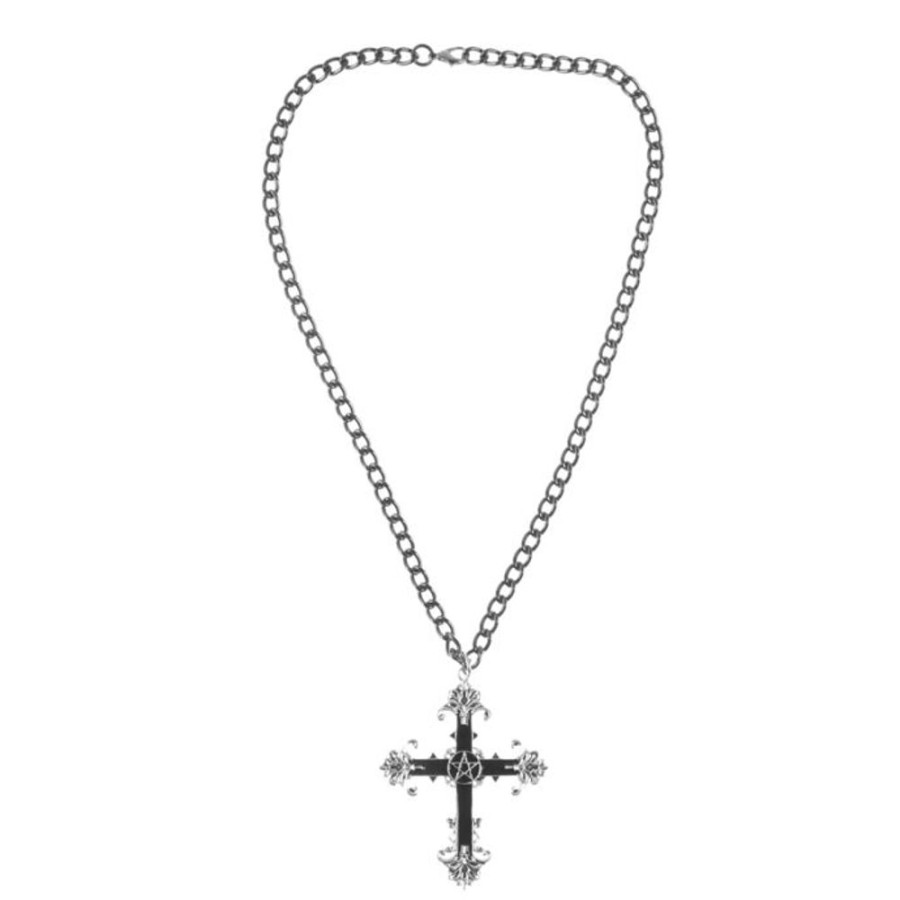 FALON Anhu00E4Nger Mit Kette Pentagram Cross Schmuck & Bijouterie