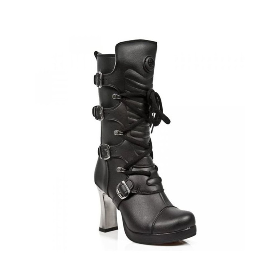 NEW ROCK U00D6Ko Vegane New Rock Damenstiefel - Vegan Negro ** Vegan **, Plateau High Heels