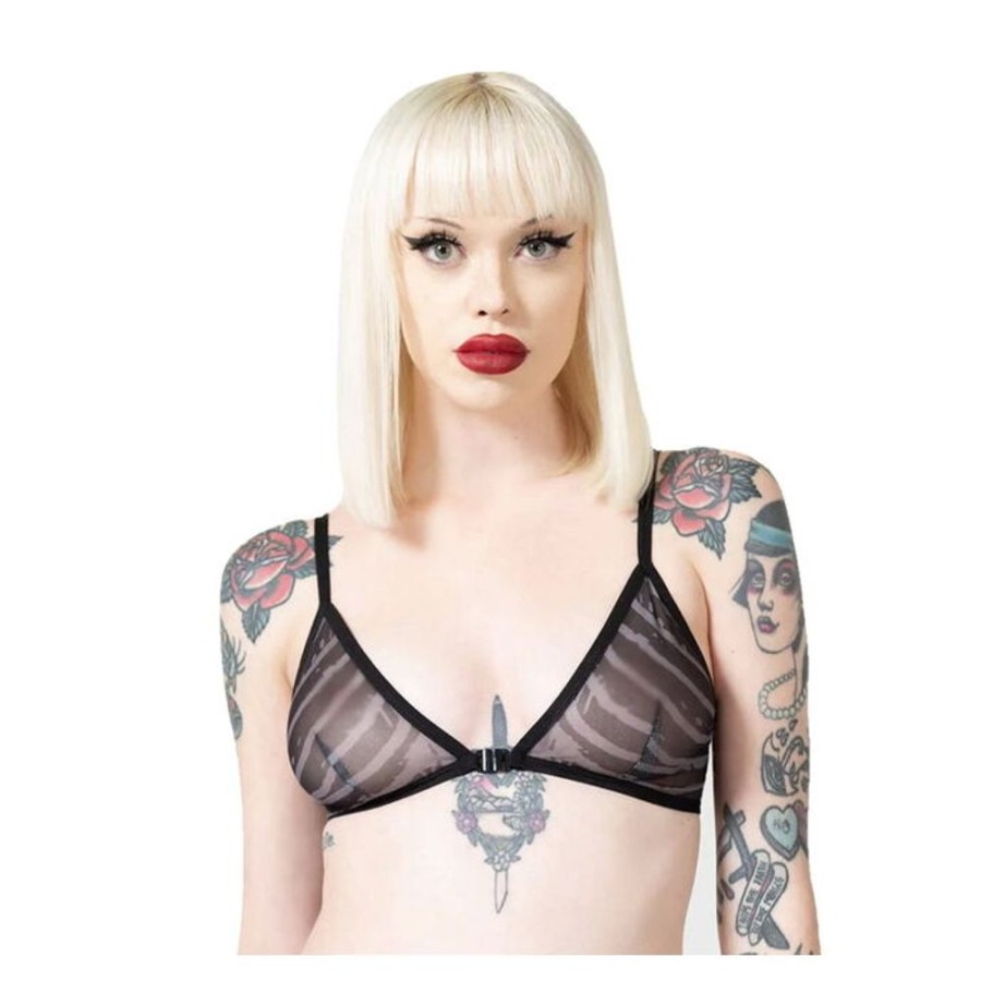 KILLSTAR Killstar- Damen-Bh - Vertebra Bralet - Schwarz Unterwasche & Bademode