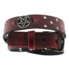 LEATHER & STEEL FASHION Gu00Fcrtel Pentagramm - Red Gurtel