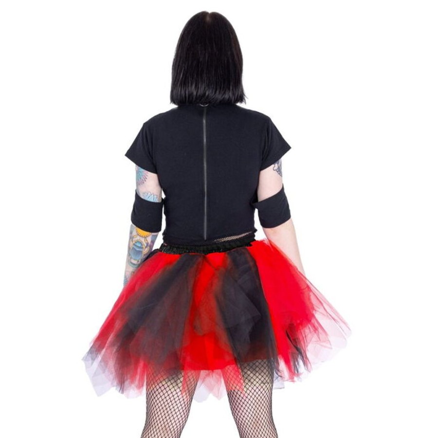 POIZEN INDUSTRIES Damen Rock Poizen Industries - Caelia Tutu - Schwarz/Rot Kleider & Rocke