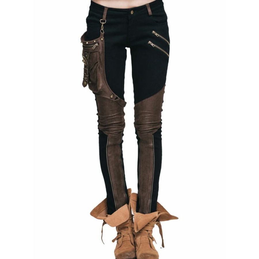 DEVIL FASHION Devil Fashion - Damenhose - Blade Steampunk Pants With Decorative Thigh Holster Hosen & Shorts