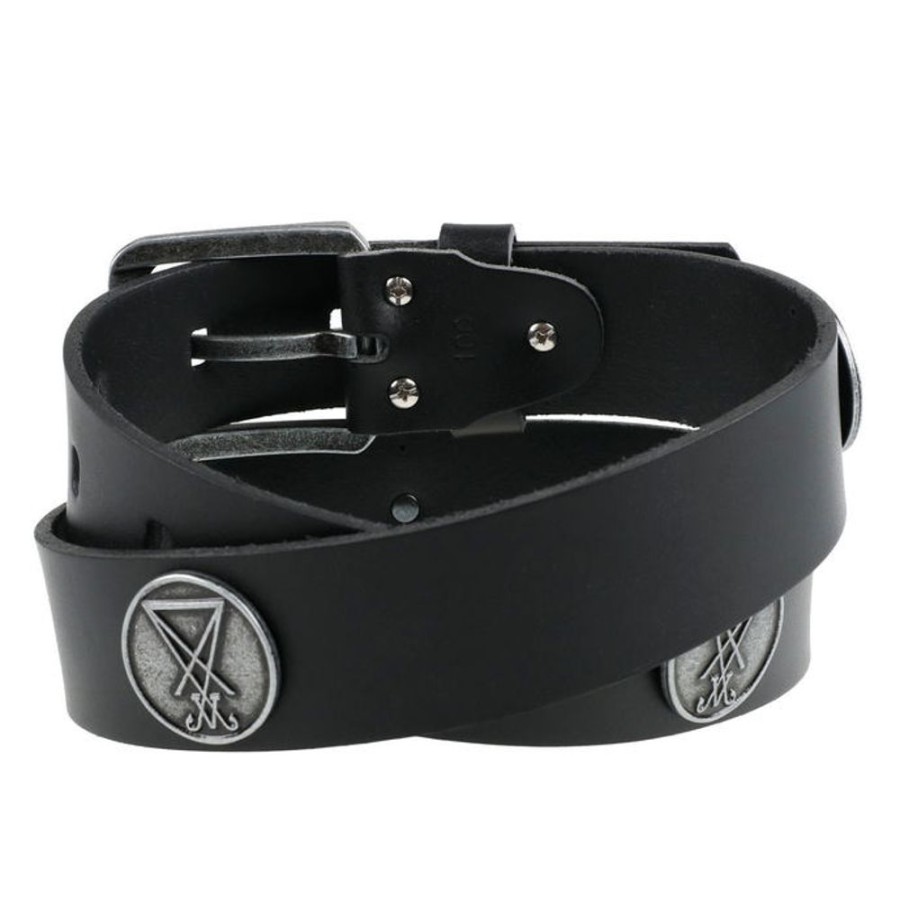 LEATHER & STEEL FASHION Gu00Fcrtel Luciferi - Black Gurtel