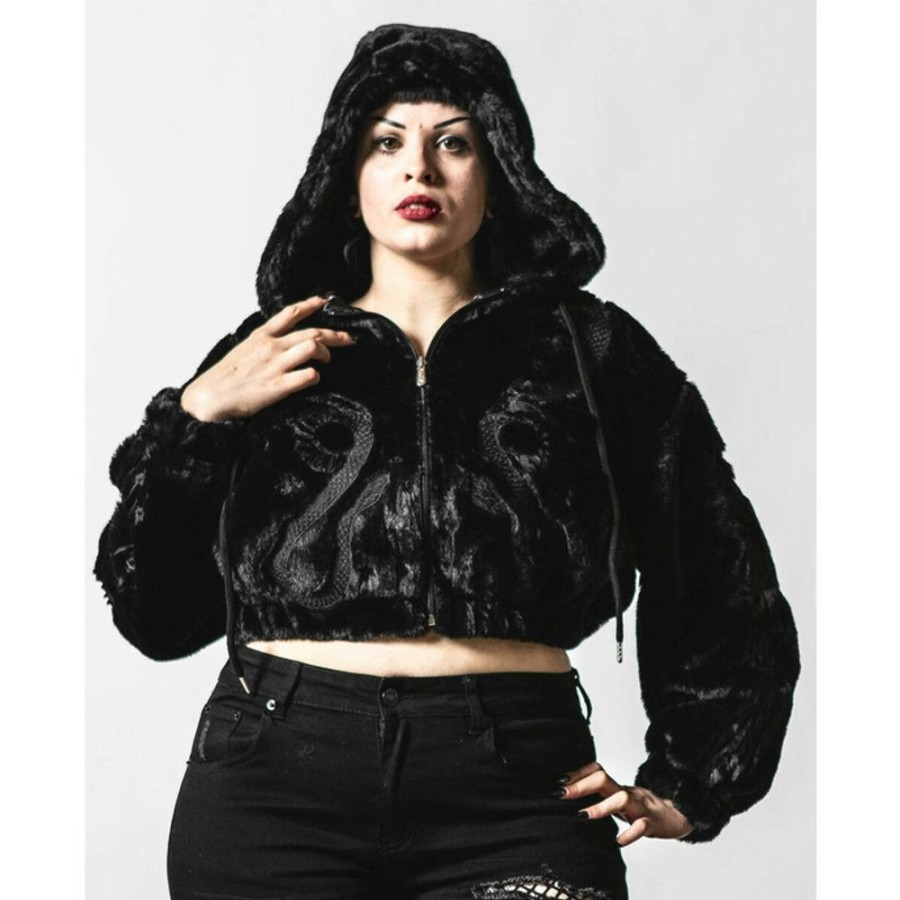 KILLSTAR Damenjacke Killstar - Starchild Fur Bomber Jacken & Mantel