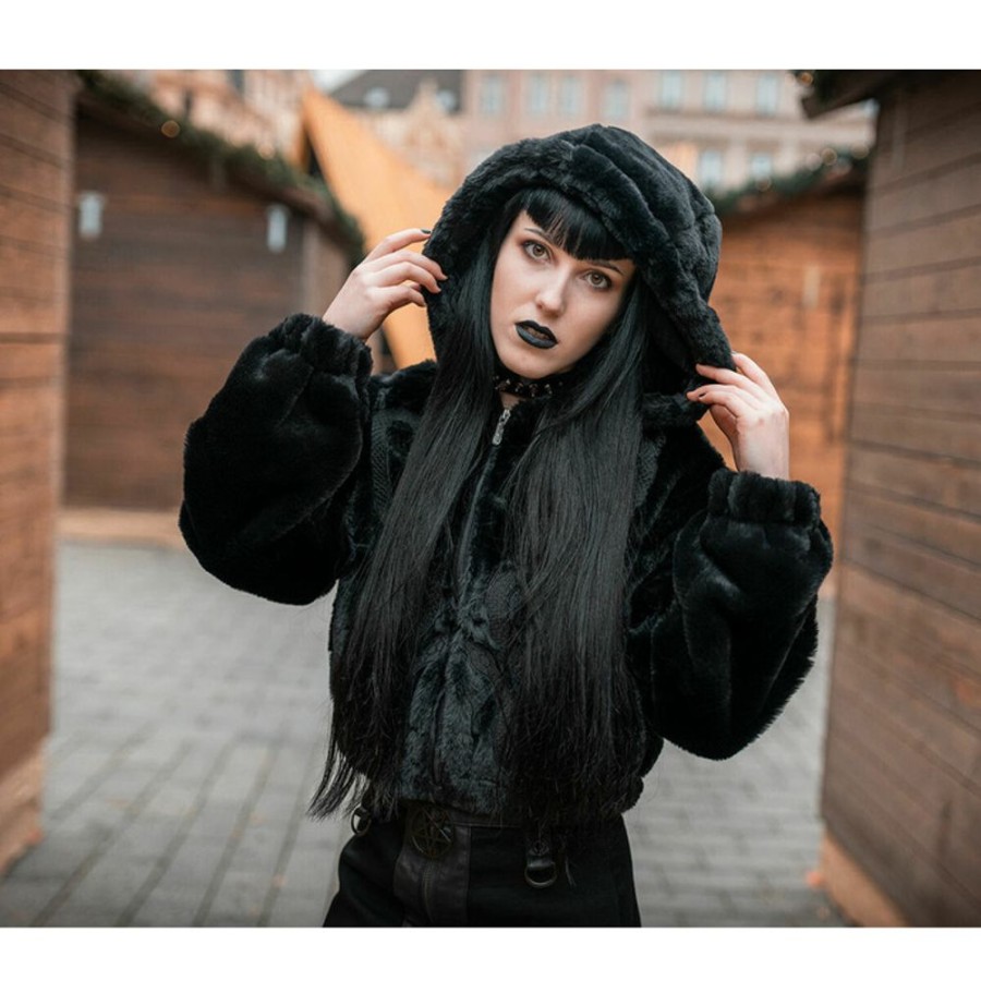 KILLSTAR Damenjacke Killstar - Starchild Fur Bomber Jacken & Mantel