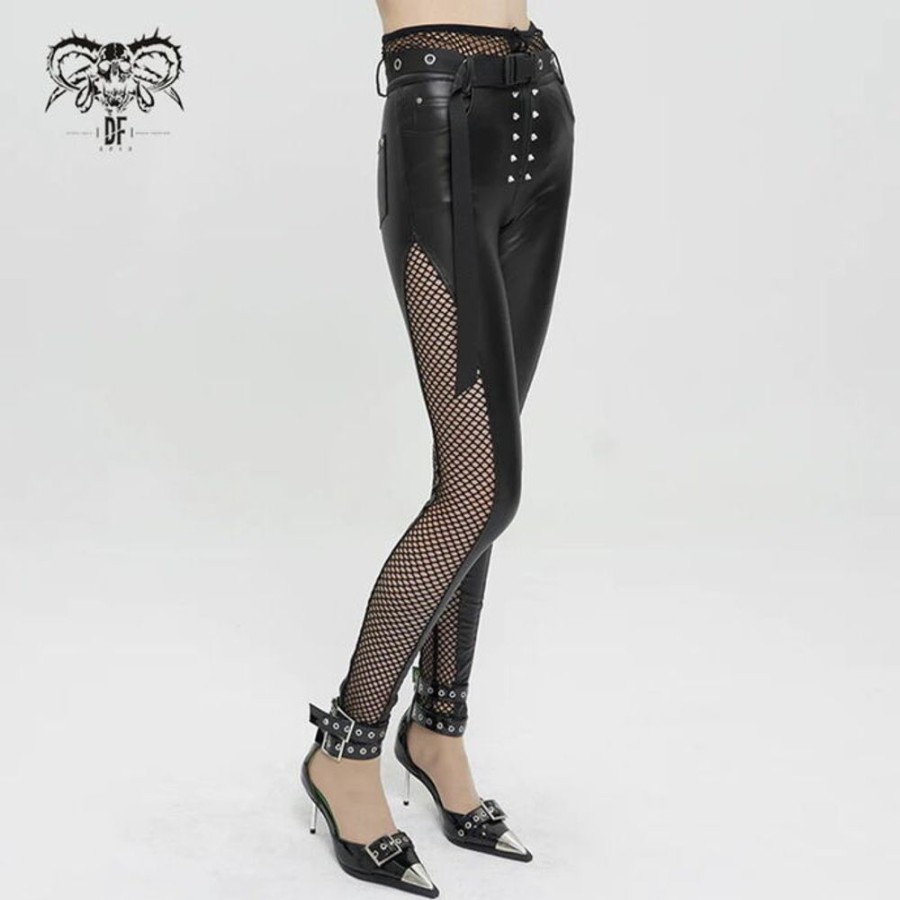 DEVIL FASHION Devil Fashion - Damenhose - Gothic Pants With Mesh Hosen & Shorts