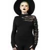 KILLSTAR Killstar - Damen Langarmshirt - Willa - Schwarz Sonstige T-Shirts