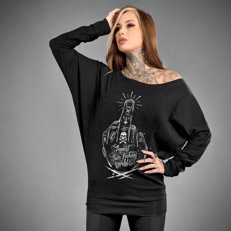 HYRAW Damen Longsleeve Hyraw - Finger Hardcore T-Shirts