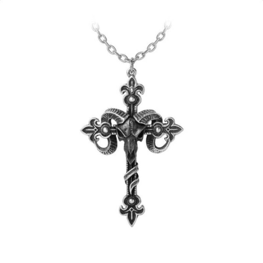 ALCHEMY GOTHIC Anhu00E4Nger Mit Kette Alchemy Gothic - Cross Of Baphomet Schmuck & Bijouterie