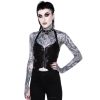 KILLSTAR Damen Korsett Killstar - Cadaver Zip Top - Schwarz Korsetts