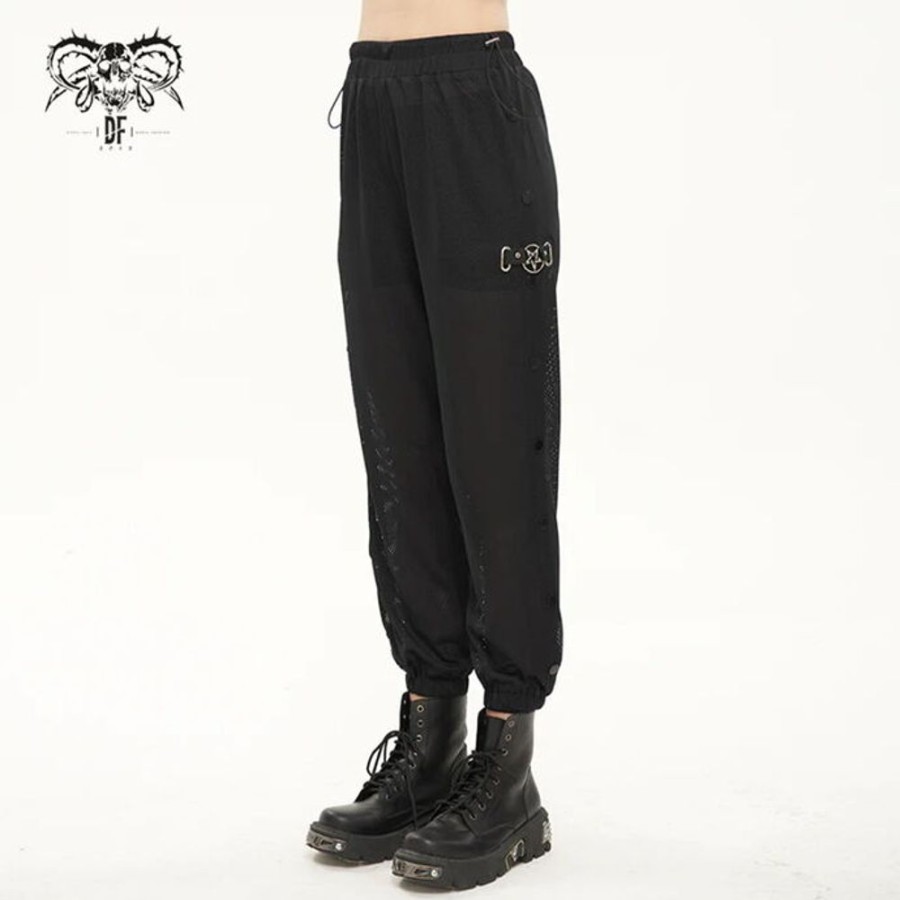 DEVIL FASHION Devil Fashion - Damenhose - Side Slit Mesh Pencil Hosen & Shorts