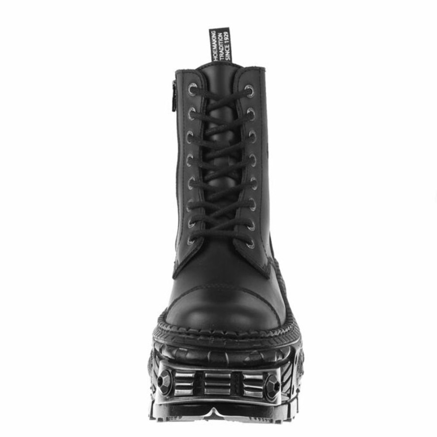 NEW ROCK New Rock - Boots - Crust Negro - Tank Casco Black Power Lederschuhe