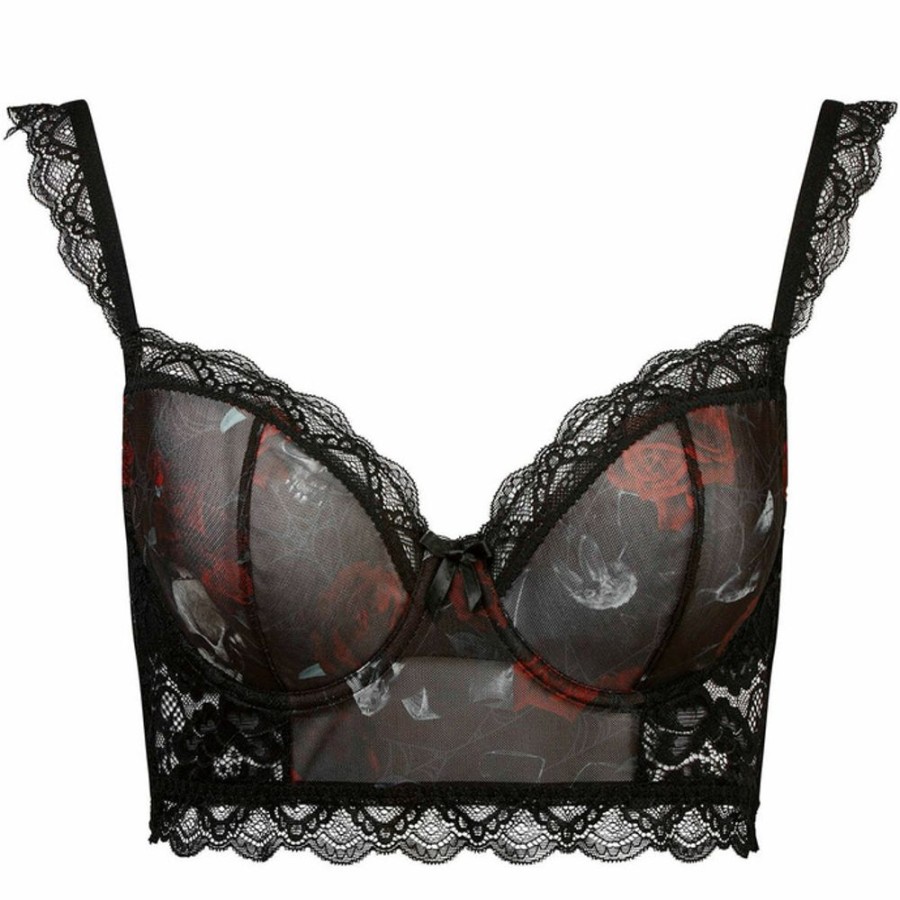 KILLSTAR Bh Fu00Fcr Frauen Killstar - Wild Rose Mesh - Schwarz Unterwasche & Bademode