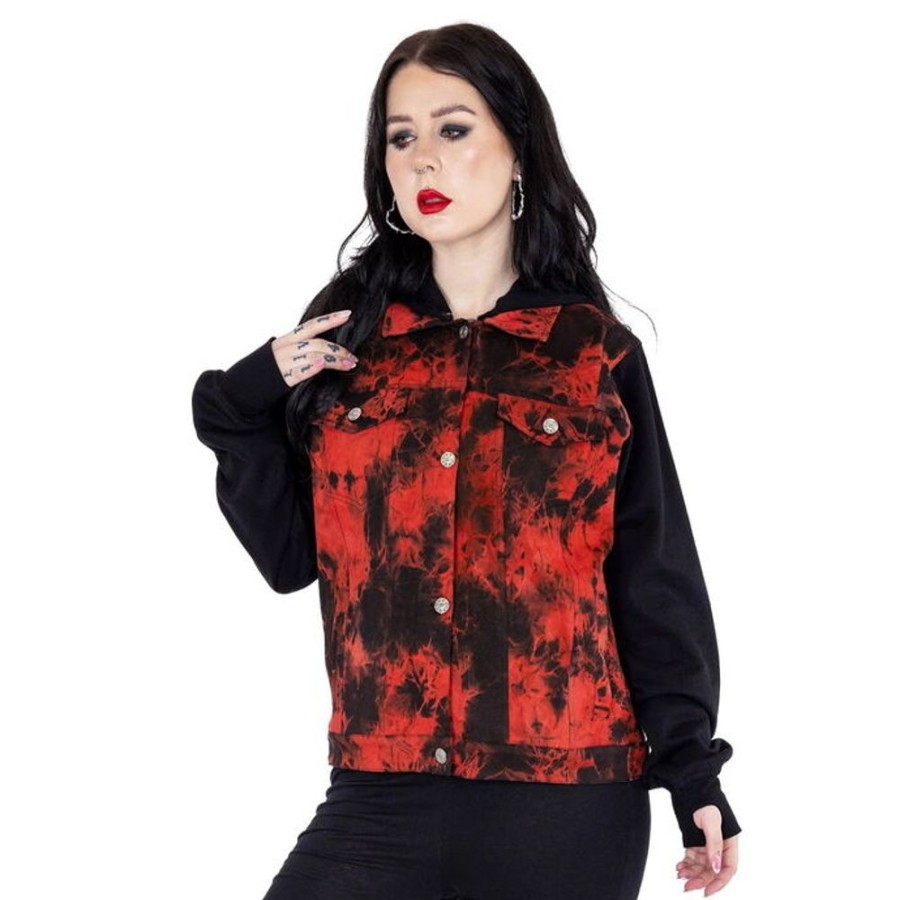 HEARTLESS Damenjacke Heartless - Noelle - Black/Red Tie Dye Jacken & Mantel