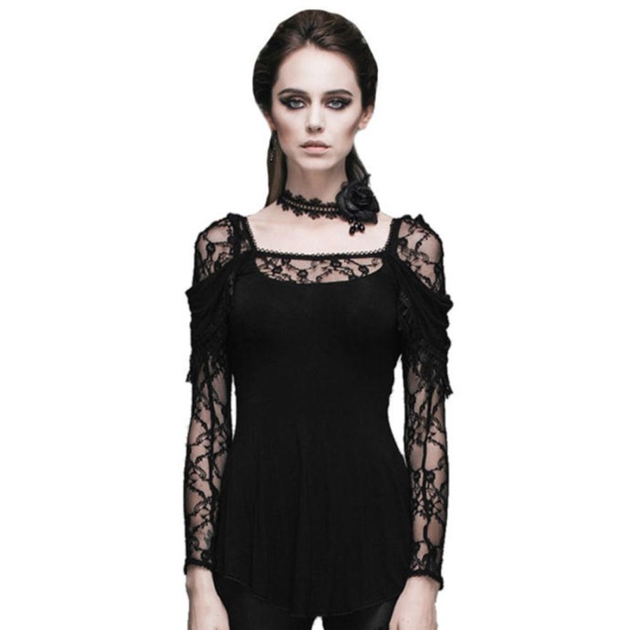 DEVIL FASHION Damen Gothic Bluse Devil Fashion - Gothic Dhalia Gothic & Punk T-Shirts