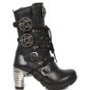 NEW ROCK New Rock Damen Lederstiefel Trail- Schwarz-Trail Collection High Heels