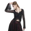 DEVIL FASHION Damen Longsleeve Top Devil Fashion - One Shoulder Halter Gothic & Punk T-Shirts