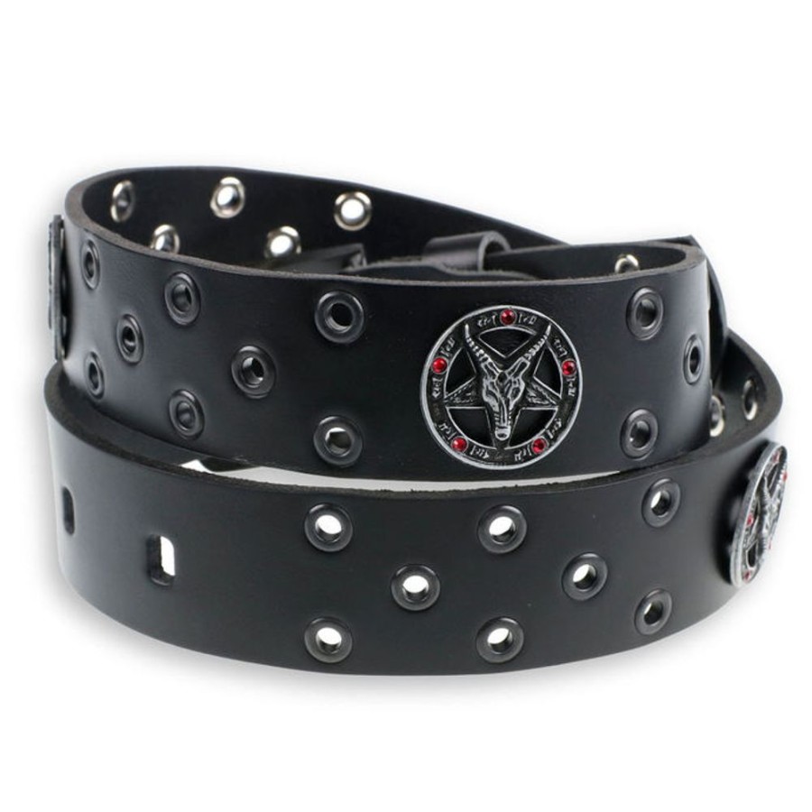 LEATHER & STEEL FASHION Gu00Fcrtel Baphomet - Black Gurtel