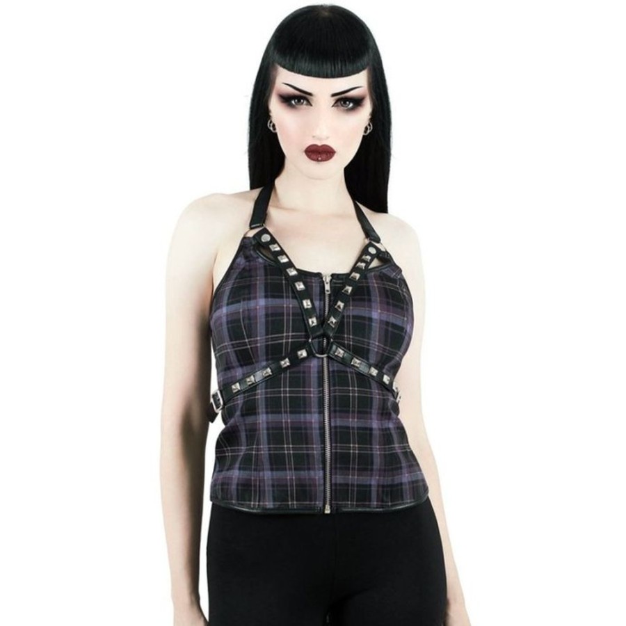 KILLSTAR Damen Tanktop Killstar - Suzie - Tartan Korsetts