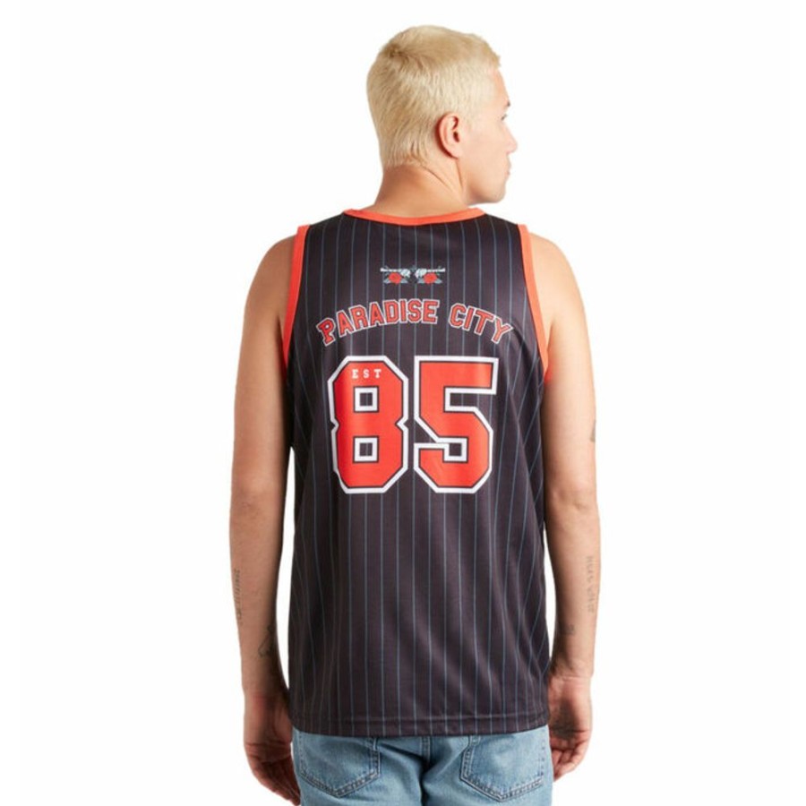 AMPLIFIED Amplified - Herren Tanktop - Guns Nroses - B Ball - Rot/Schwarz/Silber Tank-Tops