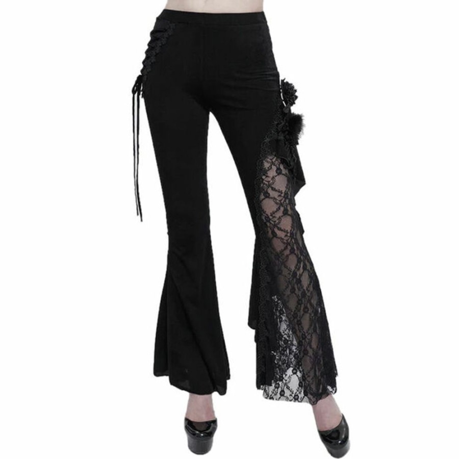 DEVIL FASHION Devil Fashion - Damenhose - Black Asymmetric Gothic Hosen & Shorts