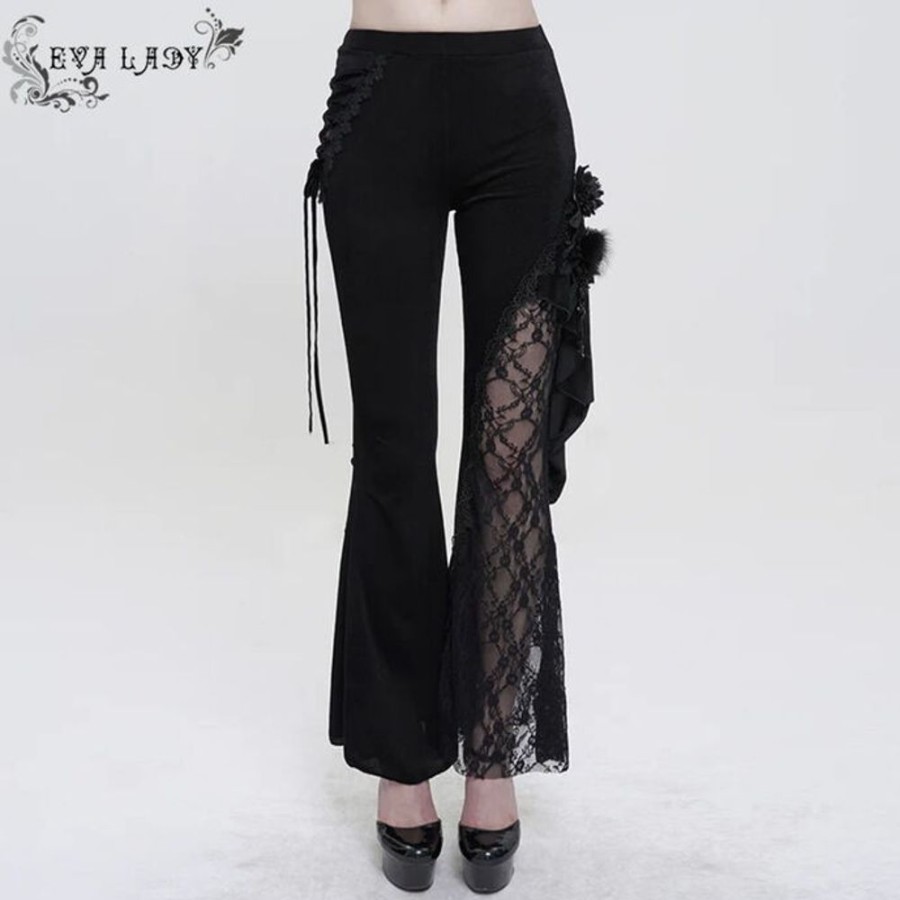 DEVIL FASHION Devil Fashion - Damenhose - Black Asymmetric Gothic Hosen & Shorts