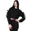 KILLSTAR Damen Langarm-T-Shirt (Oberteil) Killstar - Ray Crop - Schwarz Sonstige T-Shirts