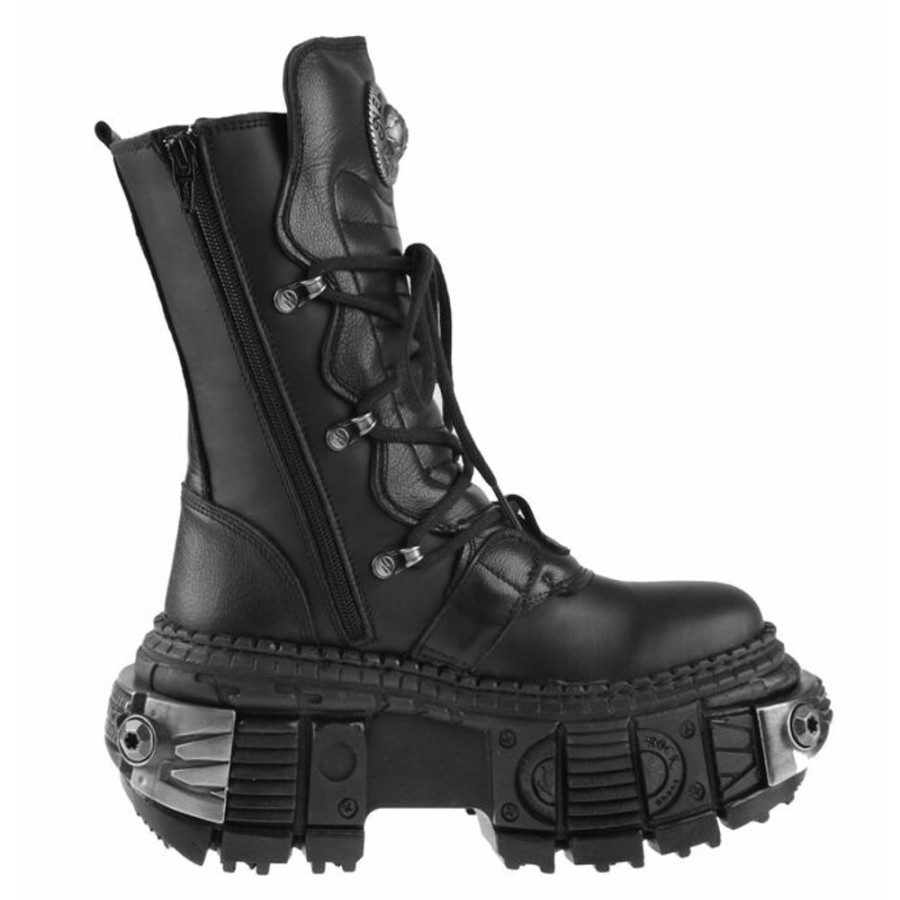 NEW ROCK New Rock- Stiefel - Tank Casco Negro - Power Acero Lederschuhe