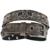 LEATHER & STEEL FASHION Gu00Fcrtel Pentagramm - Brown Gurtel