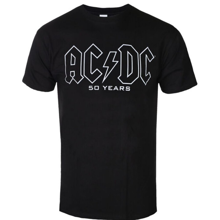 NNM Herren T-Shirt Ac/Dc - 50 Years Logo History - Schwarz Metal T-Shirts