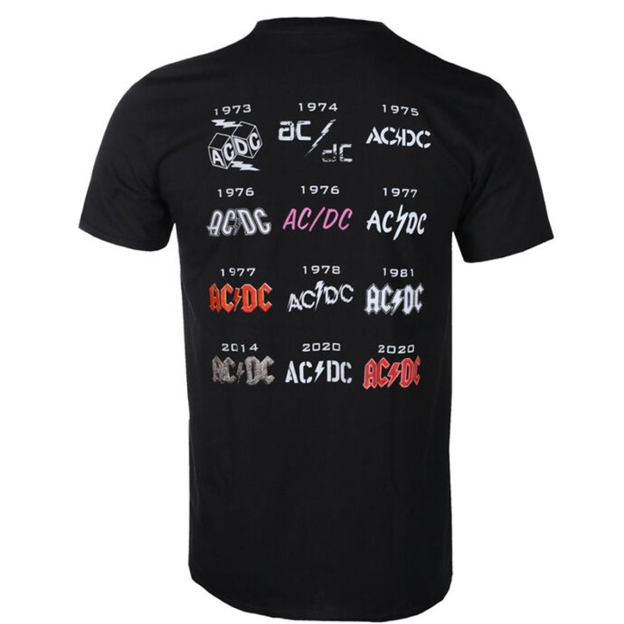 NNM Herren T-Shirt Ac/Dc - 50 Years Logo History - Schwarz Metal T-Shirts