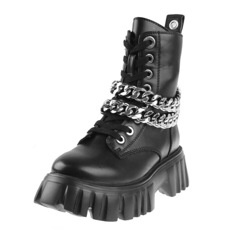 BUFFALO Damenstiefel (Winter) Buffalo - Vegan - Lion Lace Up T-Chain - Blk Winterschuhe