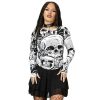 KILLSTAR Damen Longsleeve Killstar - Unhappy Haunting - Schwarz & Weiu00Df Sonstige T-Shirts