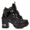 NEW ROCK New Rock Damen Stiefelette - Schwarz -Sohle Aus Naturkautschuk - Neotyre Collection High Heels