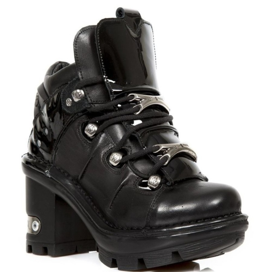 NEW ROCK New Rock Damen Stiefelette - Schwarz -Sohle Aus Naturkautschuk - Neotyre Collection High Heels