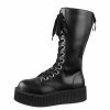 KILLSTAR Damen Schuhe Killstar - Fall Out Combat - Schwarz Keilschuhe