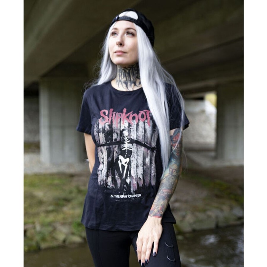 ROCK OFF Frauen-T-Shirt Slipknot - The Gray Chapter Album - Rock Off T-Shirts