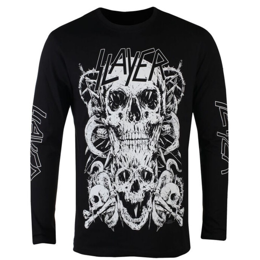 ROCK OFF Herren Longsleeve Slayer - White Skulls - Rock Off Metal T-Shirts