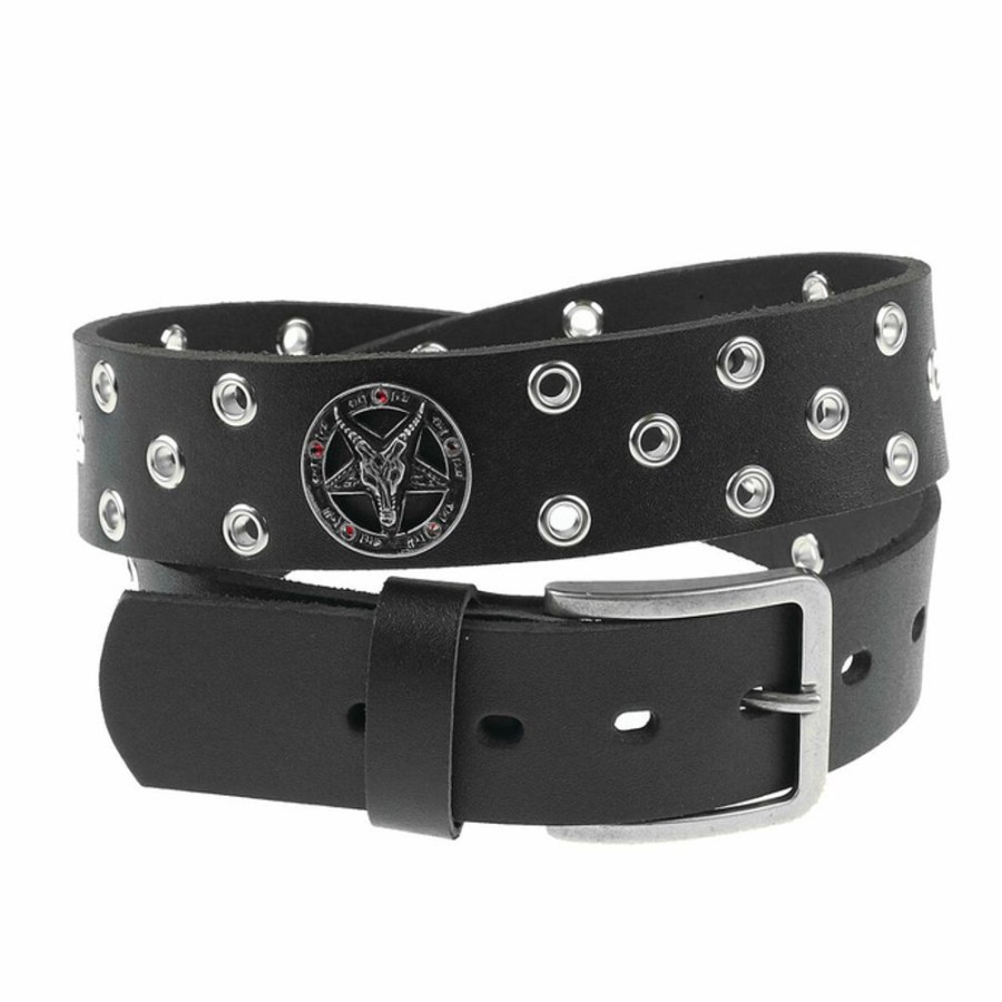 LEATHER & STEEL FASHION Gu00Fcrtel Baphomet Gurtel