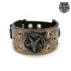 LEATHER & STEEL FASHION Armband Baphomet Braun Accessoires