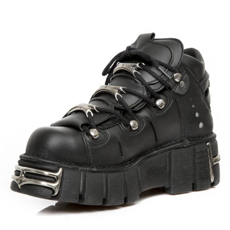 NEW ROCK Vegane New Rock Boots- Schwarz - Uni Lederschuhe