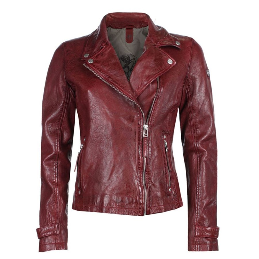 NNM Damen Lederjacke Ggsami Lacav - Ox Red Jacken & Mantel