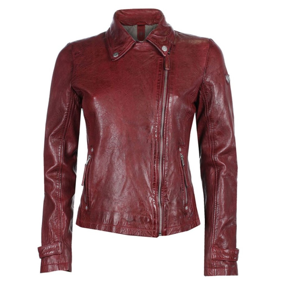 NNM Damen Lederjacke Ggsami Lacav - Ox Red Jacken & Mantel